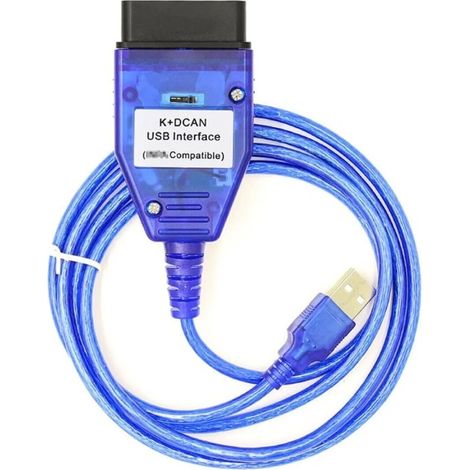 Câble OBD2 K+DCAN avec interrupteur pour BMW, compatible K-Line et D-CAN, longueur 1,5 mètre, diagnostic auto (1/5)