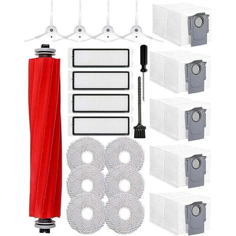 Accessories for Roborock Qrevo Pro/Qrevo S/Qrevo MaxV Vacuum Cleaner, 1 main brush, 4 HEPA filters, 5 dust bags (1/4)