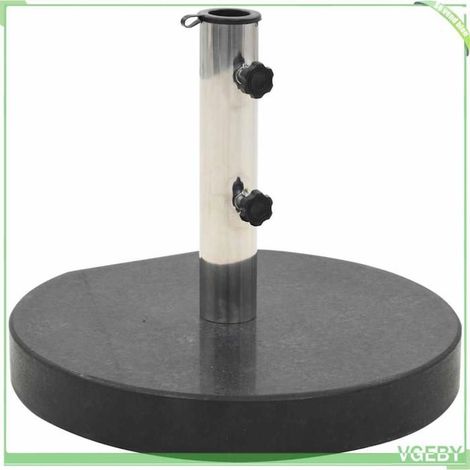 Socle de parasol - FAFEICY - 45064 - Granit 28,5 kg - Base Ø45 cm - Tube Ø57 mm (1/5)