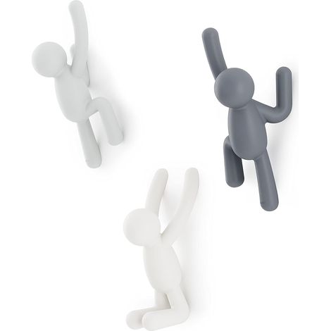 Patère Murale - Forme De Personnage - Pour Chambre D Enfant Salle De Jeux - Ensemble De 3 Pièces - Gris (1/5)