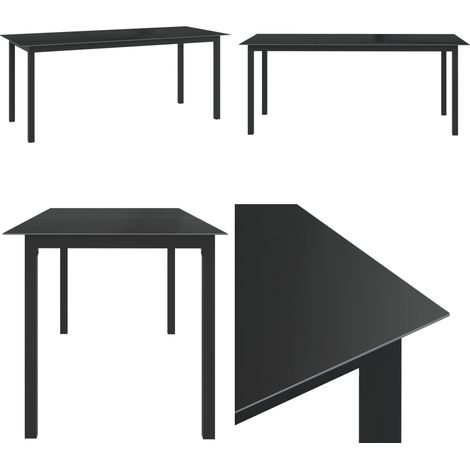 Gartentisch Schwarz 190x90x74 cm Aluminium und Glas - Gartentisch - Aluminiumtisch - Glasstisch - Outdoortisch - Terrassenmöbel - Home & Living (1/5)