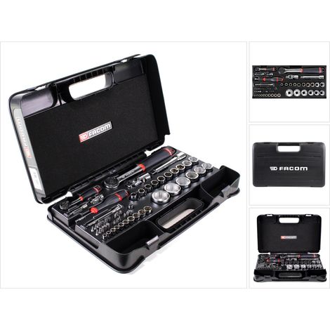 Valigetta boccole 1/4 1/2 esagonali metriche R-S.161B FACOM - 55 pezzi - RS.161-2 (1/5)