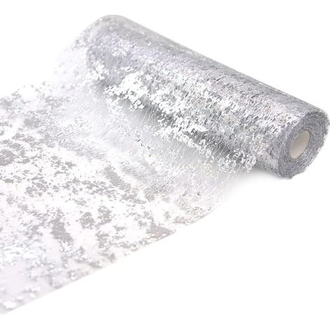 Tischläufer aus silberner Folie, 5 Meter lang und 28 Zentimeter breit, ideal für Partys, Hochzeiten und andere Tischdekorationen