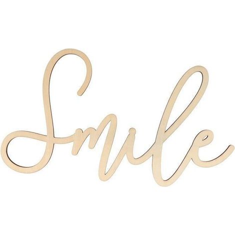 Mot en bois - Artemio - Smile - 30 x 16.5 x 0.5 cm - Décoratif - Personnalisable (1/4)