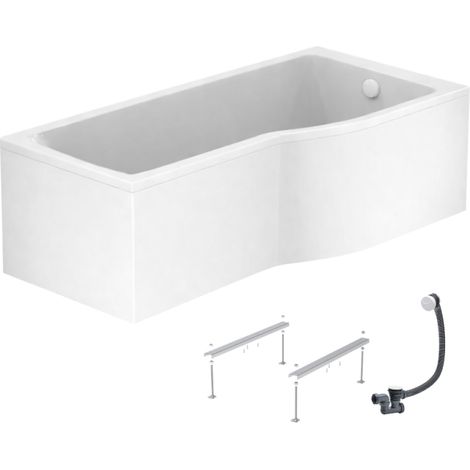 Baignoire bain douche 150 x 80 cm droite IDEAL STANDARD Connect Air + tablier + pieds + vidage Blanc