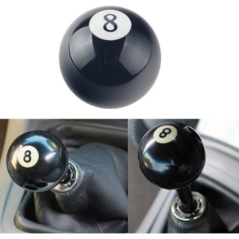 Knob De Changement De Vitesse - Filetage M12x1.25 - Bille Ronde 8 Ball Noir - Diamètre 60 mm - Pour Boîte Manuelle Ou Automatique - 1 Pièce (1/5)
