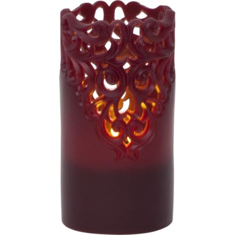LED-Wachskerze "Clary", Farbe: weinrot, (1/5)