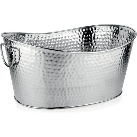Seau à champagne et vasque à bouteilles de table argent martelé 49 x 35 x 23,5 cm - PANGIVO (1/3)