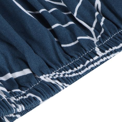Sofaschutzhülle, 1-teilig, Polyesterfaser, blaue Blattoptik, 2-Sitzer (1/5)