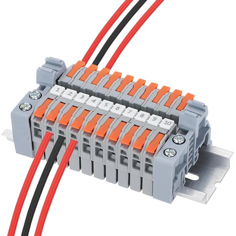 Bloc de Serrage – 10 Pcs, Rail DIN, Cuivre (1/5)