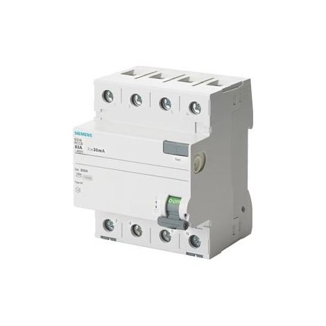 Siemens interruttore differenziale 4 poli 63a 500ma tipo ac 5sv4746-0