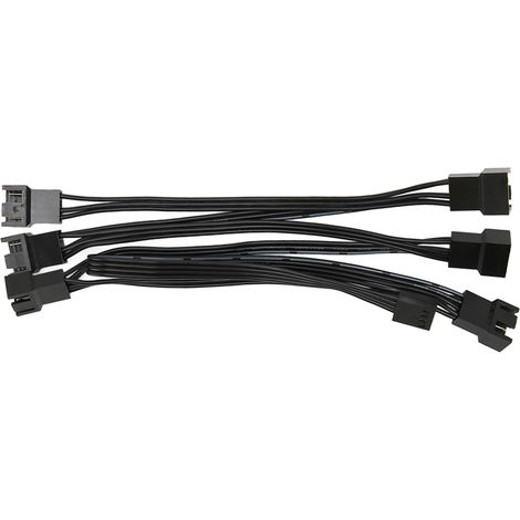 2 câbles d'extension PWM 4 broches pour ventilateurs de boîtier PC - Prolongateur d'alimentation pour ventilateurs de carte mère (1/5)