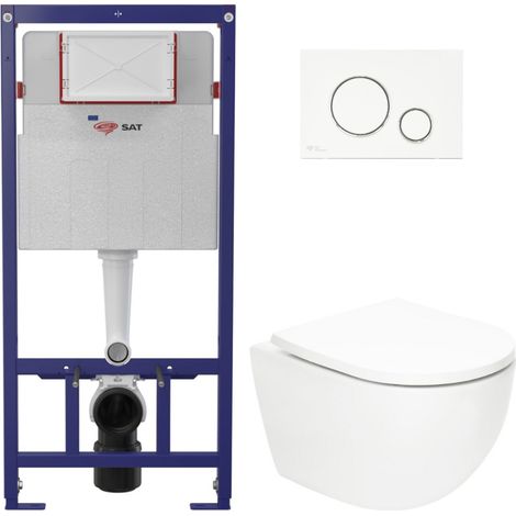 Swiss Aqua Technologies WC-Set Swiss Aqua Technologies: ECO 2L 112 cm + WC Hängetoilette Tornado Fusion + Betätigungsplatte Weiß/Chrom (STESTFUWT03-IN)