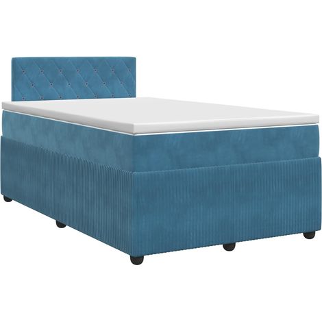 Maison Exclusive - Letto box spring con materasso Blu 120 x 190 cm Velluto (1/5)