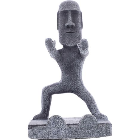 Support de téléphone en résine en forme de statue de pierre, pour maintenir votre téléphone, 1 pièce, gris foncé. (1/5)