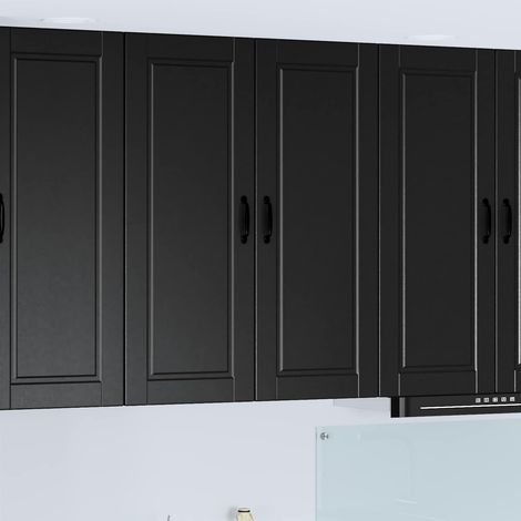 Küchenschrank mit Regal Schwarz 80 x 31 x 100 cm Holzwerkstoff