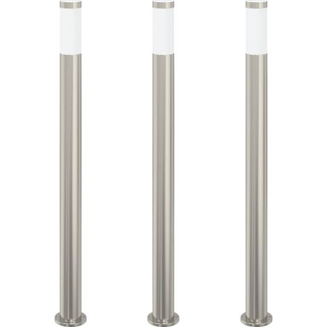 Balizas de luz, 3 unidades, 110 cm, acero inoxidable, IP44 vidaXL