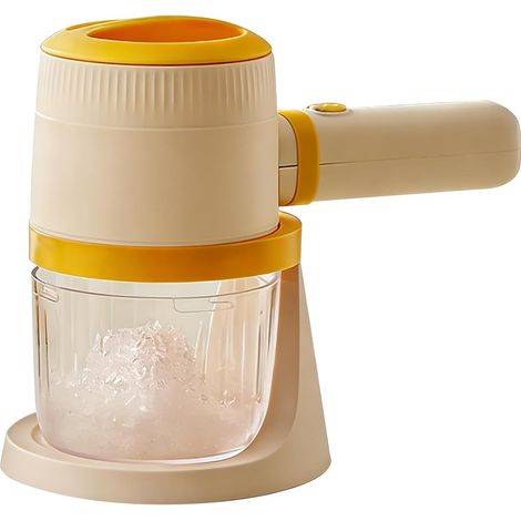 JSSEVN - Trituradora de hielo, mini máquina electrónica para hacer hielo en casa, máquina portátil con 2 cuchillas de acero inoxidable para reuniones familiares. (1/5)