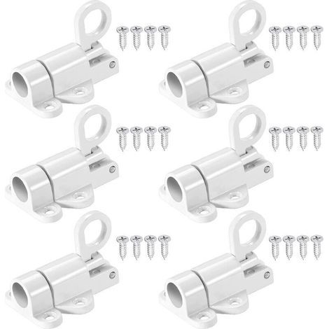 6 Pièces Loquet de Porte Automatique Verrou de Porte Verrouillage Fenêtre avec 24 Vis Verrous Automatiques de Sécurité pour Fenêtre Porte Sécurité Anneau (1/4)