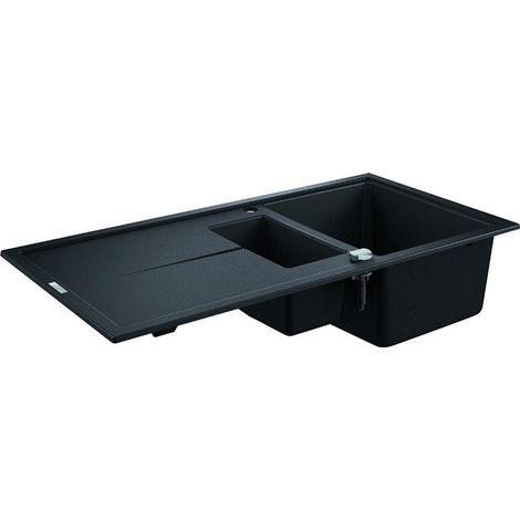 GROHE Fregadero de composite con escurridor K400 Granito Negro 31642AP0