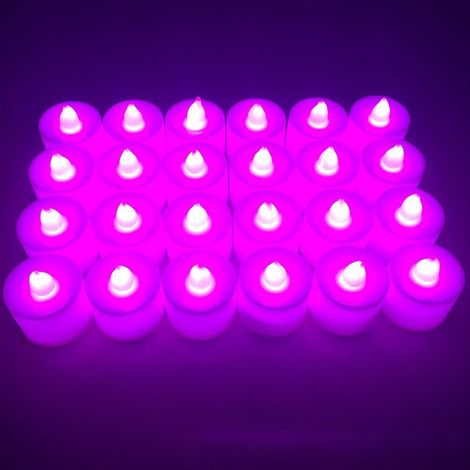 Lot de 24 bougies LED roses sans flamme à piles, idéales pour Noël, anniversaires, mariages et autres fêtes. (1/5)