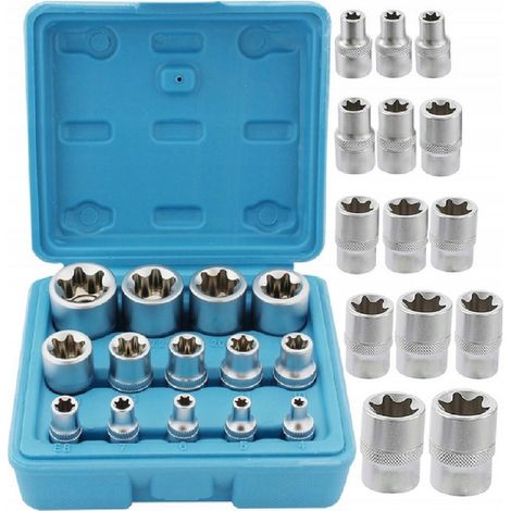 Torx-Steckschlüssel-Set E4-E24 innere Torx-Nüsse 14-teilig
