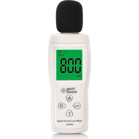 Sonomètre numérique Testeur de décibels numérique Compteur de décibels professionnel 30-130dBA Min/Max Données Batterie faible Écran LCD rétro-éclairé Mise hors tension automatique pour l'usine de bur