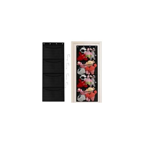 Organizer da appendere, organizer per peluche per bambini, rete portaoggetti da appendere con 4 tasche, organizer da appendere per porte - Crezuo