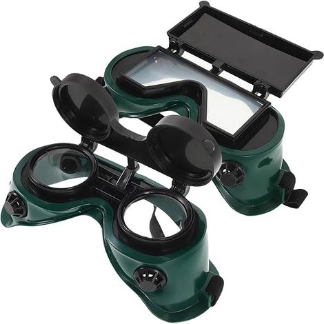 Lot de 4 Lunettes de Soudage Industrielles à Verres Relevables Protection Oculaire Professionnelle Anti-Poussière pour Soudeur Cadre Souple Confortable Adaptées au Soudage