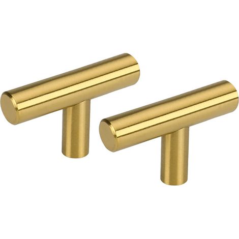 Lot de 10 poignees meubles porte poignées placard tiroirs en acier inoxydable avec vis ou - bouton en t (1/5)