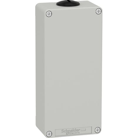 Caja vacía GRIS SCHNEIDER SIN ORIFICIOS - material resistente, medidas compactas.