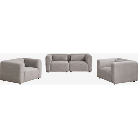 Conjunto de salón con sofá modular de 2 piezas y 2 sillones Fogler SKLUM (1/5)