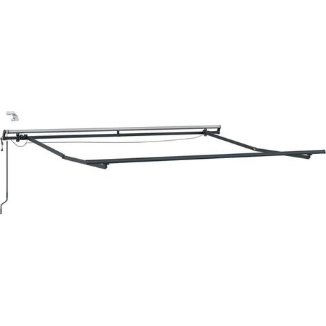 Auvent Rétractable 400x350cm Taupe Polyester - Protection Solaire Terrasse Jardin-x (1/5)
