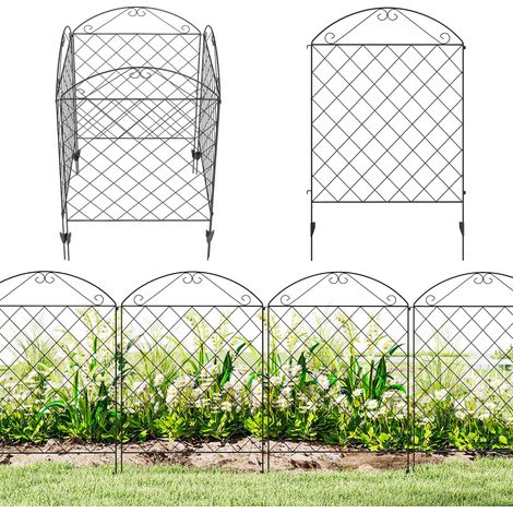 Outsunny 4PCs Decorative Garden Fencing 43in x 11.5ft Metal Border Edging (1/5)