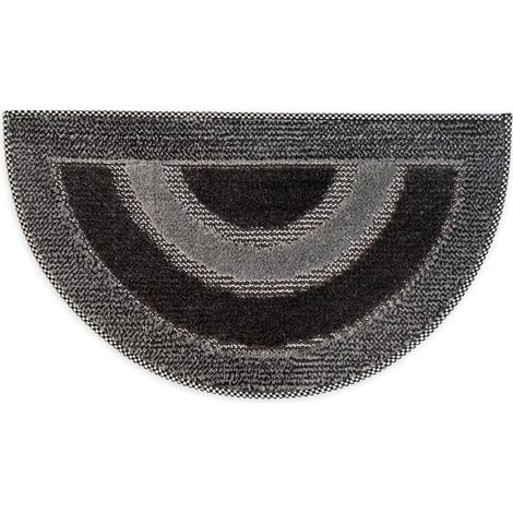 Zerbino Ingresso Asciugapassi Assorbente Antiscivolo Vellutato 100% Made In Italy Semiluna - Grigio