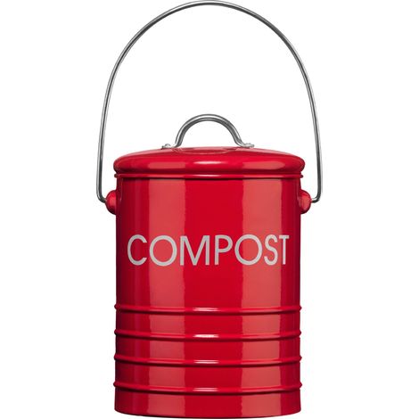 Premier Housewares Compostiera con Maniglia, Rosso (1/4)