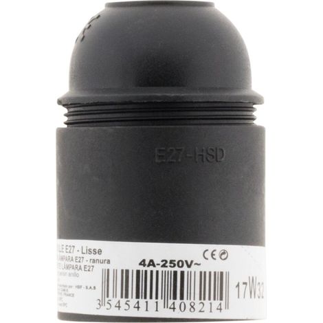 E27 thermoplastique lisse noir (1/4)