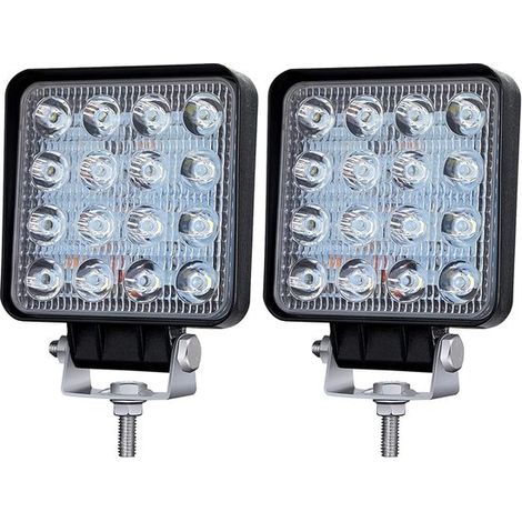 2 fari da lavoro a LED da 48W, fari a LED aggiuntivi per veicoli fuoristrada (12V/24V), impermeabili IP67, luci di retromarcia per trattori (1/5)