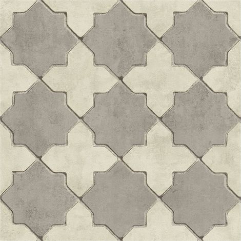 Graphic wallpaper wall Profhome 374215 non-woven wallpaper slightly textured with graphical pattern matt grey cream 5.33 m2 (57 ft2) (1/5)