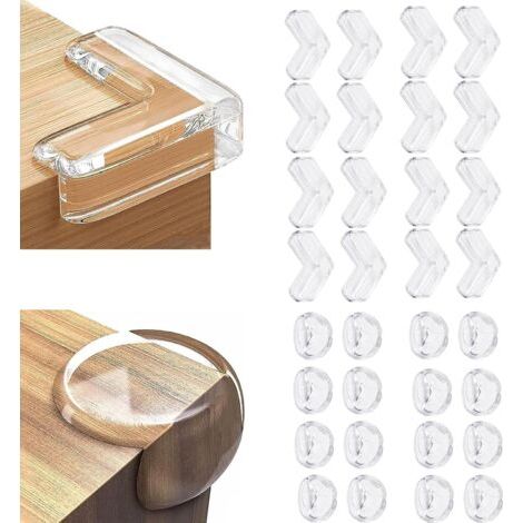 32 PCS Coin de Table Protection Bebe Protection Coin de Table bébé Clair Silice Protege Coin de Table Bebe Protection Angle de Table avec Une Super Colle améliorée pour Tables et Coins de Meub (1/5)