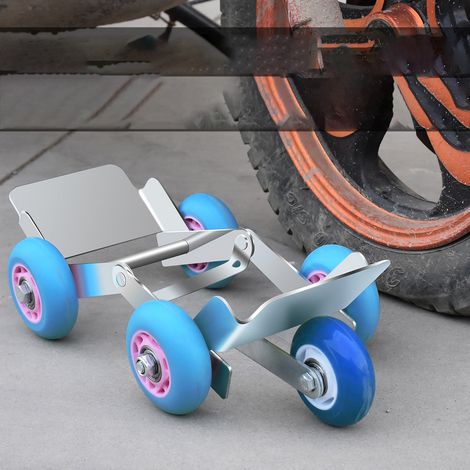 Chariot rouleur de secours pour pneu à plat, outil de manutention à 5 roulettes, vélo, moto, tricycle, charge lourde, déplacement facile. (1/3)