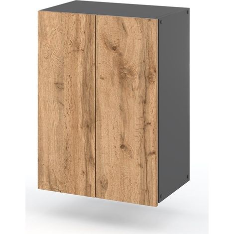 Wotan Wandhängender Badezimmerschrank aus grauer Eiche, 40 cm