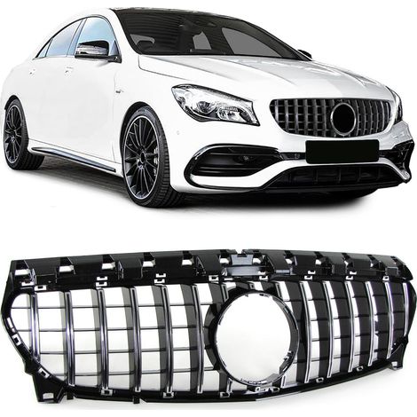 Rejilla de automóvil - Mercedes CLA C117 W117 16-19 - Parrilla deportiva - NEGRO BRILLANTE / CROMO (1/5)