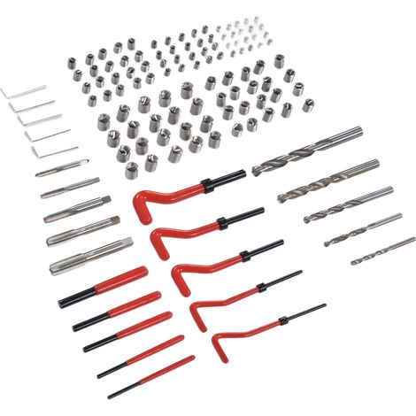 Kit de réparation de filetage 125 pièces, outil de restauration, clé, jeu de forets hélicoïdaux M5 M6 M8 M10 M12 (1/5)