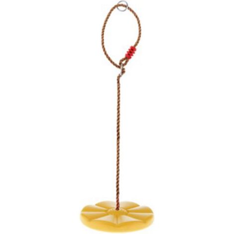 GARRYFIZH Balançoire disque plastique résistante avec corde PE jaune – Pour enfants, équipement plein air (1/5)