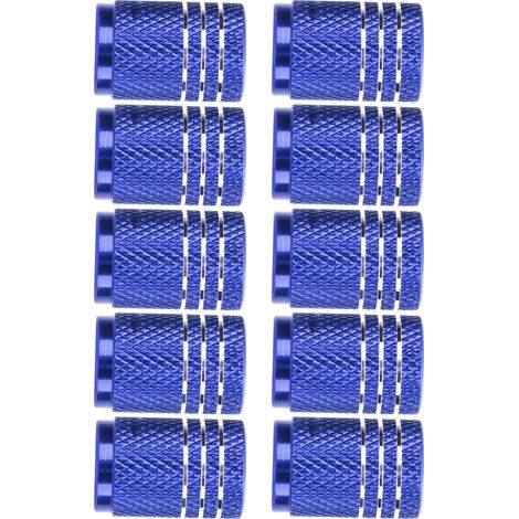 Lot de 10 bouchons de valve de pneu universels à motif tête de mort pour voitures, SUV, vélos, camions et motos (bleu). (1/5)