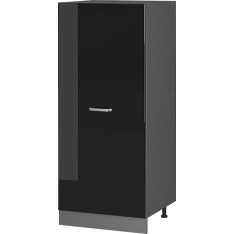 Mobile cucina dispensa R-Line, Nero lucido, 60 cm, Vicco