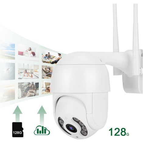 Caméra de Surveillance Extérieure PTZ WiFi 1080P Mini avec Vision Nocturne LEDs et Alimentation 110-240V (1/5)