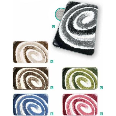 Set 3 Pezzi Tappeto da Bagno Decoro Magnolia Shabby 6 Colori