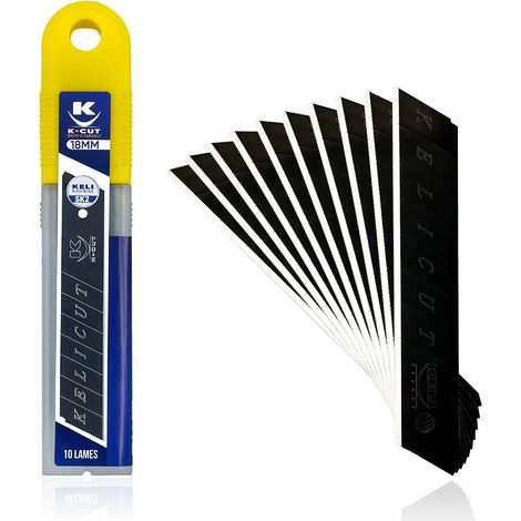 KELI - Lot De 10 Lames 18mm Black Blade Sk2 - Durée De Vie 3 Fois Supérieure, Gravure Laser (1/4)